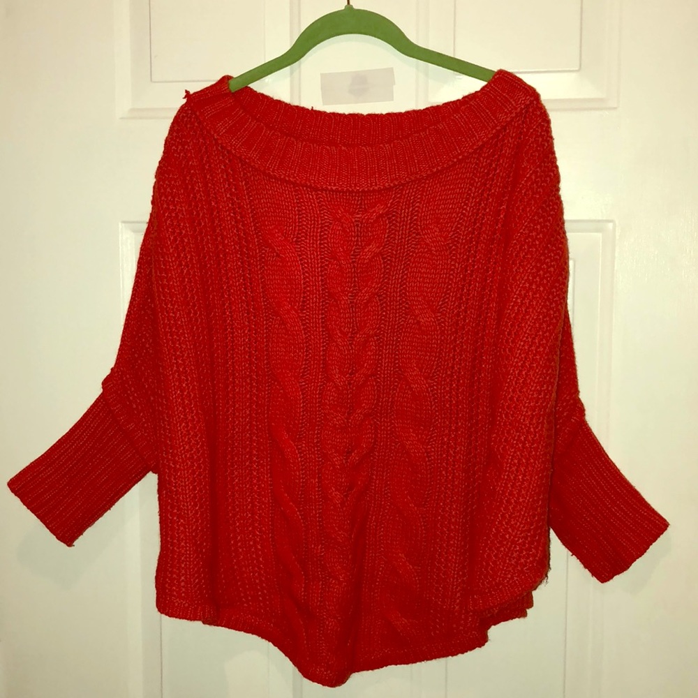 LOFT cable knit, poncho-style sweater